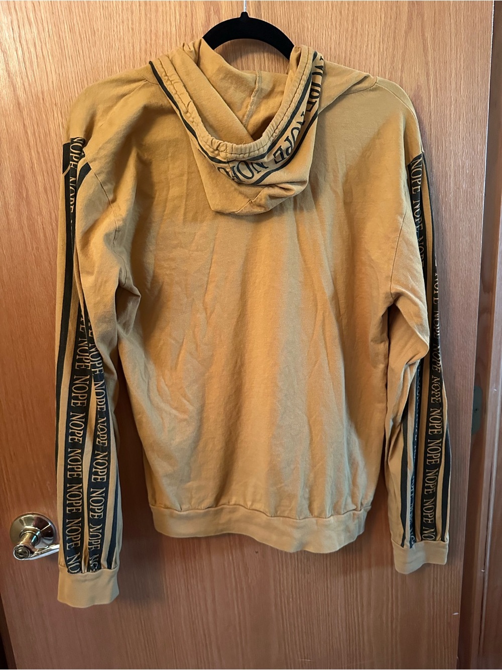 Mustard Yellow NOPE Hoodie Sweatshirt - Picture 2 of 5